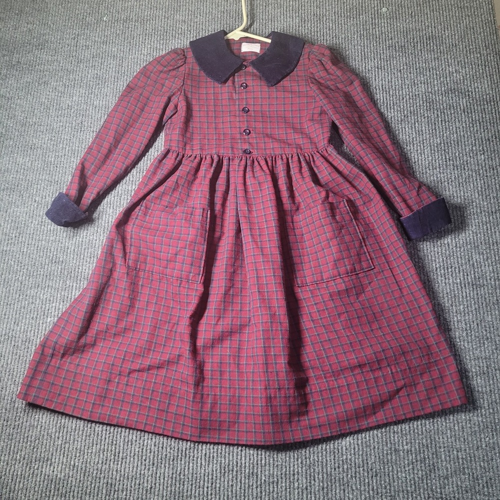 Vtg Western Dress Rodeo Cowgirl Prarie‎ Handmade Red Plaid Dress Girls Sz 8/10